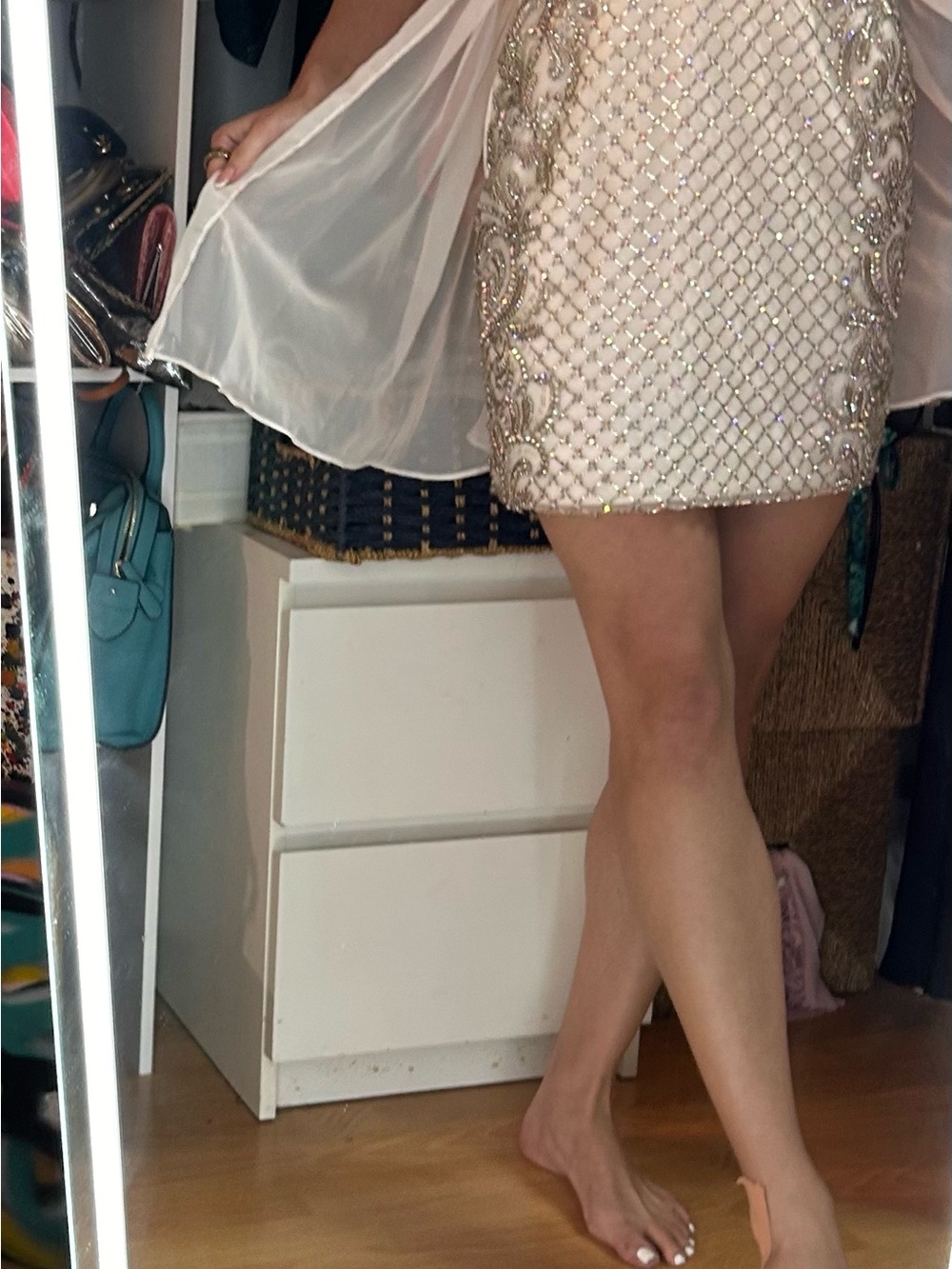 Prom Mini Jacket Vienna Prom Ivory Mini Dress With Gold Crystal Embell… - Gem
